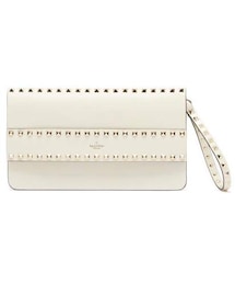 VALENTINO | Valentino - Rockstud Leather Clutch - Womens - Ivory(クラッチバッグ)