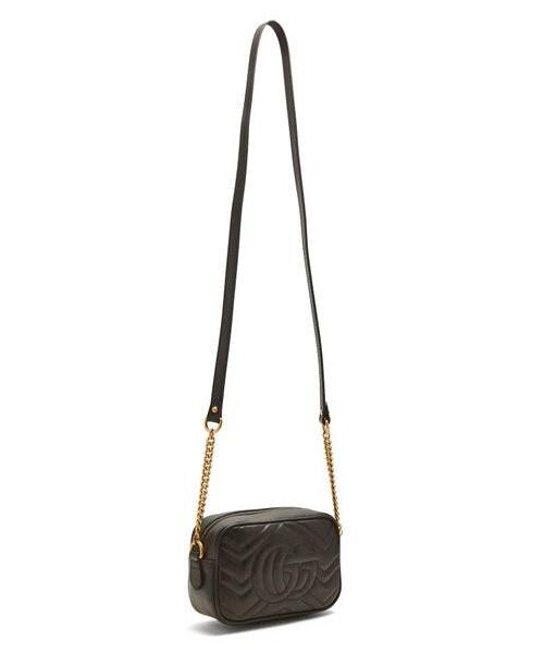 GUCCI（グッチ）の「Gucci - Gg Marmont Mini Quilted Leather Cross Body Bag - Womens - Black（ショルダーバッグ・レディース・Black・One Size）」の5枚目の写真