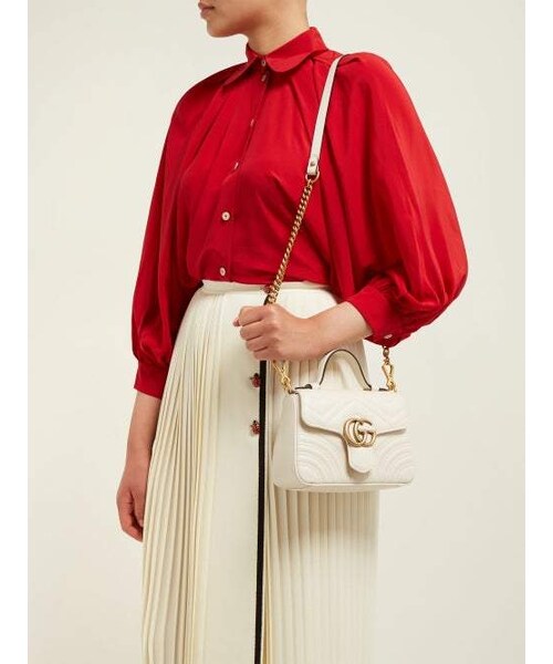GUCCI(グッチ)の「Gucci - Gg Marmont Quilted Leather Cross Body Bag - Womens - White(ショルダーバッグ・レディース・White・One Size)」の3枚目の写真