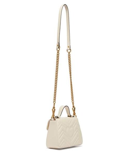 GUCCI(グッチ)の「Gucci - Gg Marmont Quilted Leather Cross Body Bag - Womens - White(ショルダーバッグ・レディース・White・One Size)」の2枚目の写真
