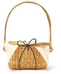 Muuñ Muun - Jeanne Mini Woven Straw Bucket Bag - Womens - Cream