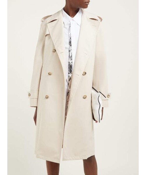 Maison Margiela（メゾンマルジェラ）の「Maison Margiela - Double Breasted Twill Trench Coat - Womens - Beige（ジャケット/アウター・レディース・Beige・38 It/42 It/46 It）」の4枚目の写真