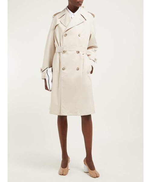 Maison Margiela（メゾンマルジェラ）の「Maison Margiela - Double Breasted Twill Trench Coat - Womens - Beige（ジャケット/アウター・レディース・Beige・38 It/42 It/46 It）」の2枚目の写真