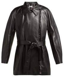 Balenciaga - Belted Leather Coat - Womens - Black