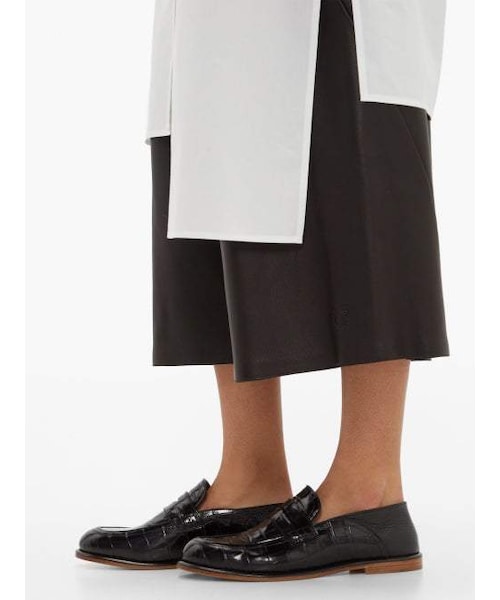 LOEWE（ロエベ）の「Loewe - Collapsible Crocodile Effect Leather Loafers - Womens - Black（シューズ・レディース・Black・35 Eu/it/36 Eu/it/38 Eu/it/39 Eu/it/40 Eu/it/41 Eu/it）」の4枚目の写真