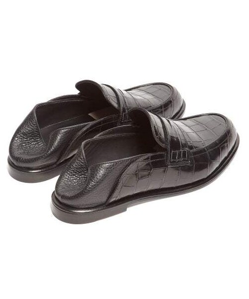 LOEWE（ロエベ）の「Loewe - Collapsible Crocodile Effect Leather Loafers - Womens - Black（シューズ・レディース・Black・35 Eu/it/36 Eu/it/38 Eu/it/39 Eu/it/40 Eu/it/41 Eu/it）」の2枚目の写真