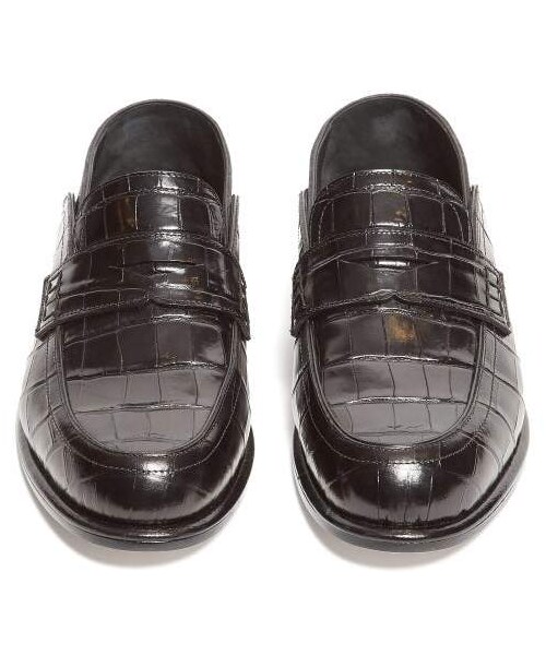 LOEWE（ロエベ）の「Loewe - Collapsible Crocodile Effect Leather Loafers - Womens - Black（シューズ・レディース・Black・35 Eu/it/36 Eu/it/38 Eu/it/39 Eu/it/40 Eu/it/41 Eu/it）」の5枚目の写真