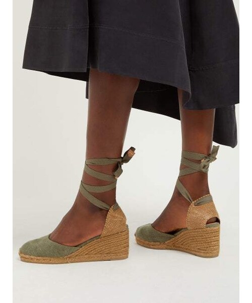 Castaner（カスタニエール）の「Castañer Castaner - Carina 60 Canvas & Jute Espadrille Wedges - Womens - Khaki（サンダル・レディース・Beige・35 Eu/it/36 Eu/it/37 Eu/it/38 Eu/it/39 Eu/it/41 Eu/it）」の3枚目の写真