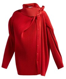Balenciaga - Draped Dot Print Blouse - Womens - Red Multi