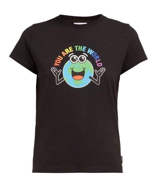 BALENCIAGA(バレンシアガ)の「Balenciaga - You Are The World Print T Shirt - Womens - Black Multi(Tシャツ/カットソー・レディース・Black・XS/S/M/L)」の1枚目の写真