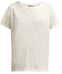 Acne Studios | Acne Studios - Linen T Shirt - Womens - White ホワイトとサーモンピンク所有(Tシャツ/カットソー)
