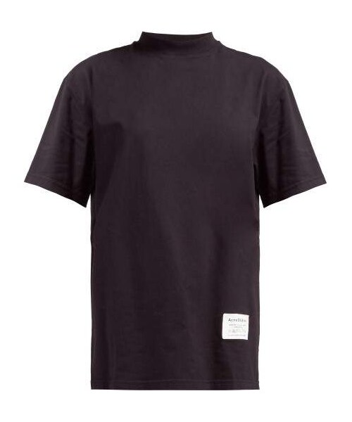 Acne Studios(アクネストゥディオズ)の「Acne Studios - Wash Label Mock Neck Cotton T Shirt - Womens - Black(Tシャツ/カットソー・レディース・Black・XS/S)」の1枚目の写真