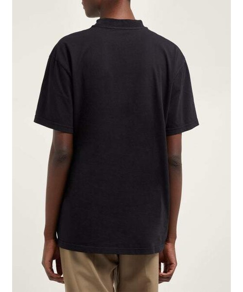 Acne Studios(アクネストゥディオズ)の「Acne Studios - Wash Label Mock Neck Cotton T Shirt - Womens - Black(Tシャツ/カットソー・レディース・Black・XS/S)」の4枚目の写真