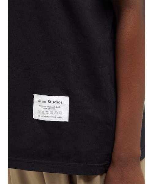 Acne Studios(アクネストゥディオズ)の「Acne Studios - Wash Label Mock Neck Cotton T Shirt - Womens - Black(Tシャツ/カットソー・レディース・Black・XS/S)」の3枚目の写真