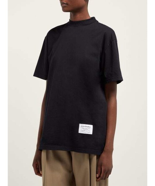 Acne Studios(アクネストゥディオズ)の「Acne Studios - Wash Label Mock Neck Cotton T Shirt - Womens - Black(Tシャツ/カットソー・レディース・Black・XS/S)」の5枚目の写真