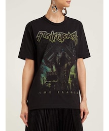 JUNYA WATANABE COMME des GARCONS / ジュンヤワタナベ | 2019SS | THE PLAGUE コットン ジャージ Tシャツ | S | ブラック | レディース JUNYA WATANABE COMME des GARCONS / ジュンヤワタナベ | 2019SS