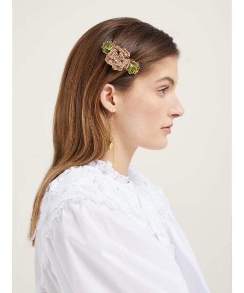 ドルチェ＆ガッバーナ✤DOLCE＆GABBANA✤バレッタ ヘアクリップ美品 正規 ドルチェ&ガッバーナ ヘアクリップ 1Pフラワー カメリア