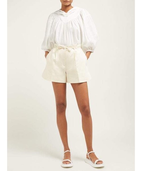 JIL SANDER（ジルサンダー）の「Jil Sander - Giles High Rise Cotton Shorts - Womens - Ivory（その他パンツ・レディース・White・40 Ger/42 Ger）」の4枚目の写真