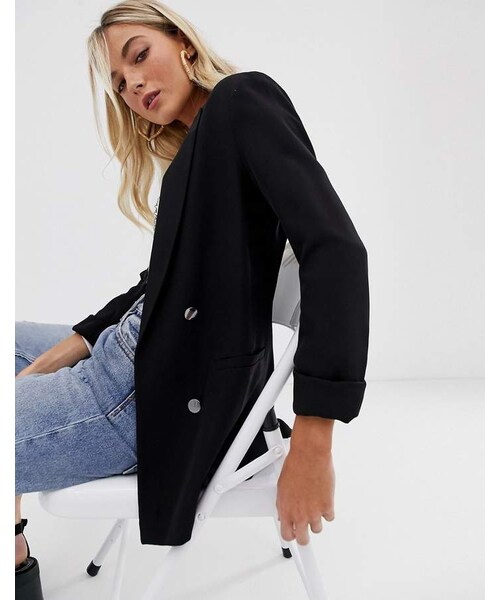 Bershka（ベルシュカ）の「Bershka blazer with 3/4 sleeves in black（テーラードジャケット・レディース・Black・XS/S/M/L）」の4枚目の写真