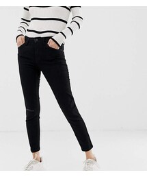 Bershka cropped skinny jean in black