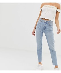 Bershka straight leg jeans in light blue