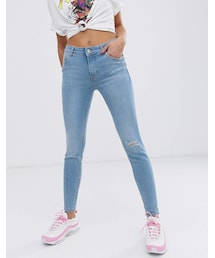 Bershka push up jeans in blue