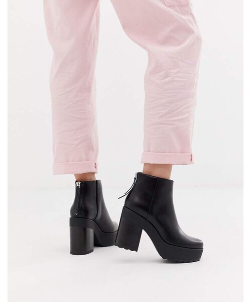 Bershka（ベルシュカ）の「Bershka platform heeled boot（ブーツ・レディース・Black・Us 9/Us 10）」の4枚目の写真