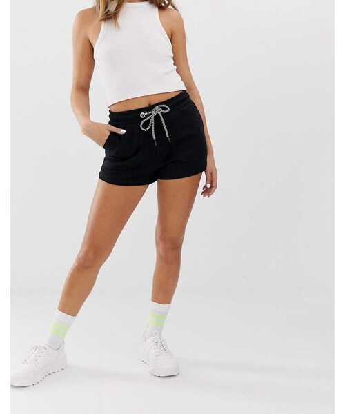 Bershka（ベルシュカ）の「Bershka jersey runner short in black（その他パンツ・レディース・Black・XS/S/M/L）」の3枚目の写真