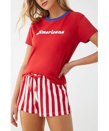 Forever 21 Americana Striped Pajama Set