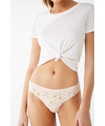 Forever 21 Seamless Microfiber Floral Thong Panty