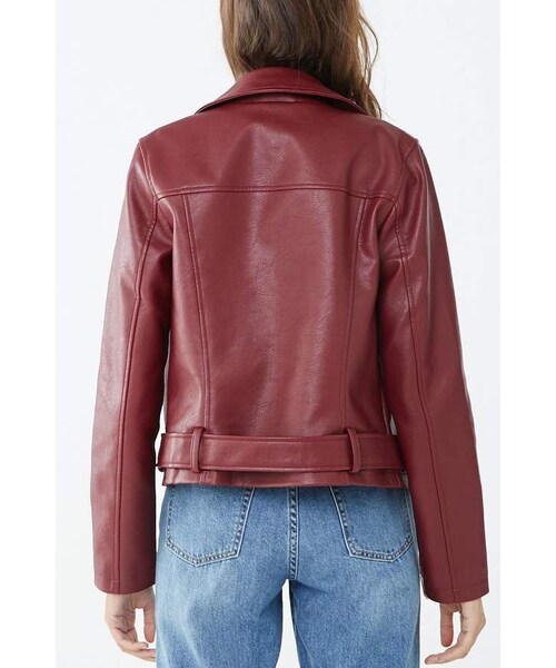 FOREVER 21(フォーエバー トゥエンティーワン)の「Forever 21 Faux Leather Belted Moto Jacket(ライダースジャケット・レディース・Black/Red/Pink・Small/Medium/Large)」の11枚目の写真