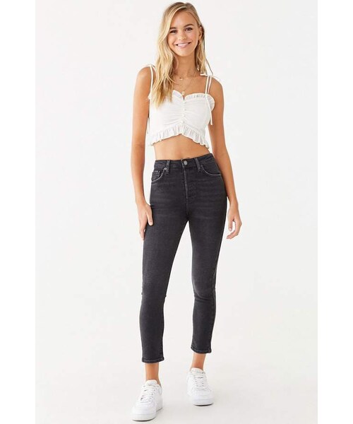 FOREVER 21(フォーエバー トゥエンティーワン)の「Forever 21 Faded High-Rise Mom Ankle Jeans(デニムパンツ・レディース・Black・24/25/26/27/28/29/30/31)」の4枚目の写真
