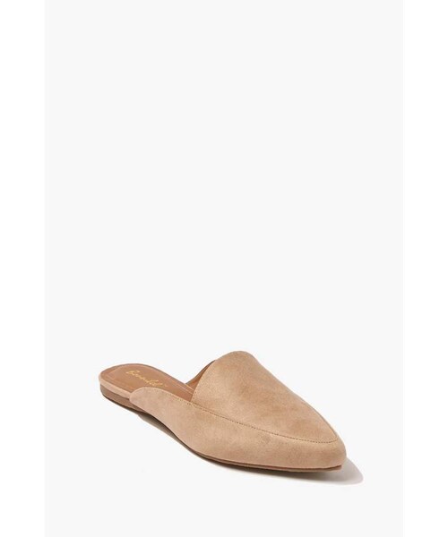 Forever 21 Faux Suede Loafer Mules 