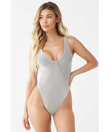 Forever 21 Metallic Striped One-Piece Swimsuit
