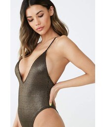 Forever 21 Metallic One-Piece Swimsuit