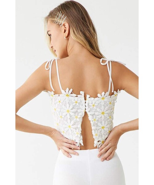 Forever 21 Daisy Lace Crop Cami