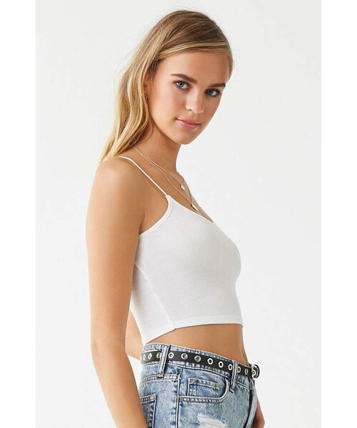 FOREVER 21（フォーエバー トゥエンティーワン）の「Forever 21 Ribbed Cropped Cami（キャミソール・レディース・Black/White/Blue/Green/Red/Pink・Large/X-large）」の20枚目の写真