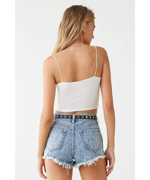 FOREVER 21（フォーエバー トゥエンティーワン）の「Forever 21 Ribbed Cropped Cami（キャミソール・レディース・Black/White/Blue/Green/Red/Pink・Large/X-large）」の15枚目の写真