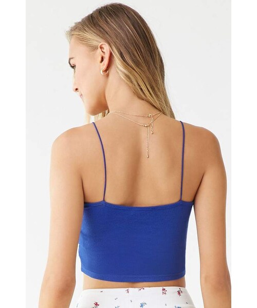 FOREVER 21（フォーエバー トゥエンティーワン）の「Forever 21 Ribbed Cropped Cami（キャミソール・レディース・Black/White/Blue/Green/Red/Pink・Large/X-large）」の7枚目の写真