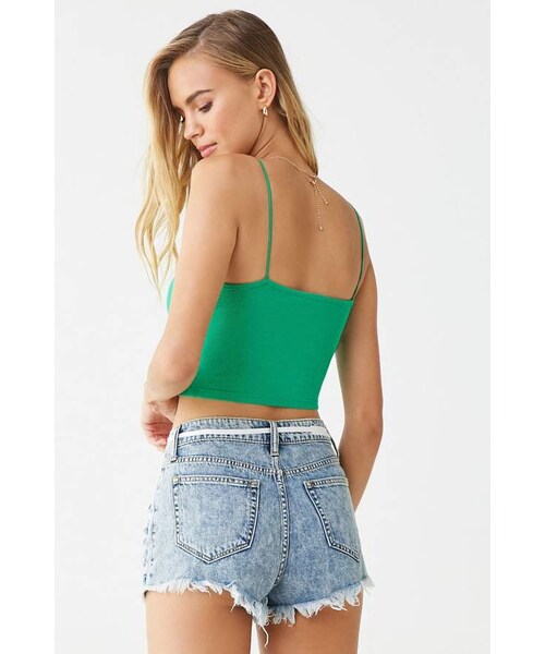 FOREVER 21（フォーエバー トゥエンティーワン）の「Forever 21 Ribbed Cropped Cami（キャミソール・レディース・Black/White/Blue/Green/Red/Pink・Large/X-large）」の12枚目の写真
