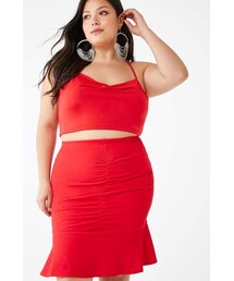 Forever 21 Plus Size Ruched Mermaid Mini Skirt