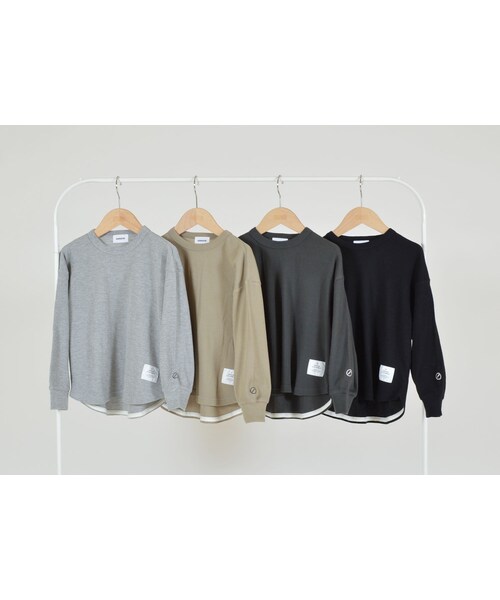 cache cache（カシュ カシュ）の「GENERATOR　ワッフル　L/S　Tシャツ（チャコールグレー）（Tシャツ/カットソー・キッズ・その他）」の3枚目の写真