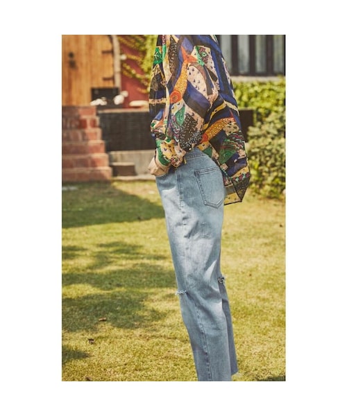 knuth marf ベルボトム デニムパンツ (シナモン) bell bottom denim pants(unisex)/cinnamon | KNUTH MARF