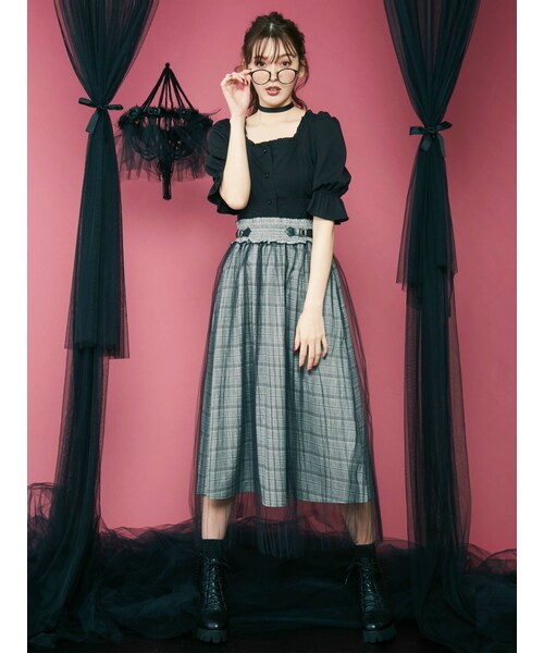 EATME(イートミー)の「チュールプリーツスカート(スカート・ミックス/ブラック/パープル・S/M)」の11枚目の写真