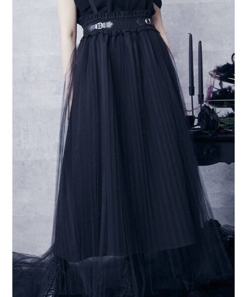 EATME(イートミー)の「チュールプリーツスカート(スカート・ミックス/ブラック/パープル・S/M)」の3枚目の写真