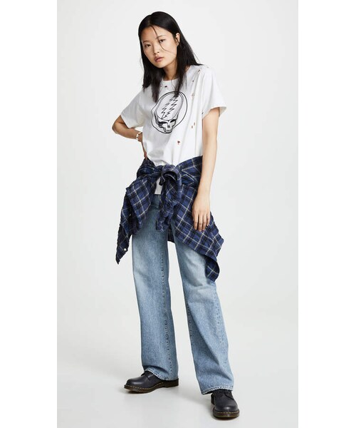 R13(アールサーティーン)の「R13 Steal Your Face Distressed Boy Tee(Tシャツ/カットソー・レディース・White・XS)」の2枚目の写真