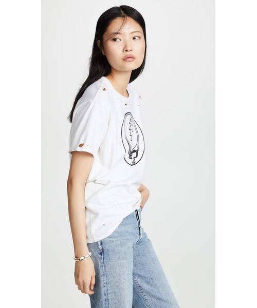 R13(アールサーティーン)の「R13 Steal Your Face Distressed Boy Tee(Tシャツ/カットソー・レディース・White・XS)」の6枚目の写真