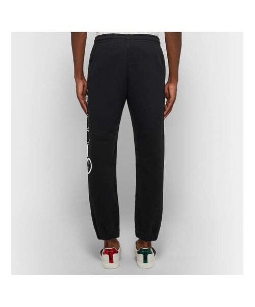 GUCCI(グッチ)の「Gucci Tapered Logo-Print Loopback Cotton-Jersey Sweatpants(その他パンツ・メンズ・Black・XXL/XL/L/M/S)」の2枚目の写真