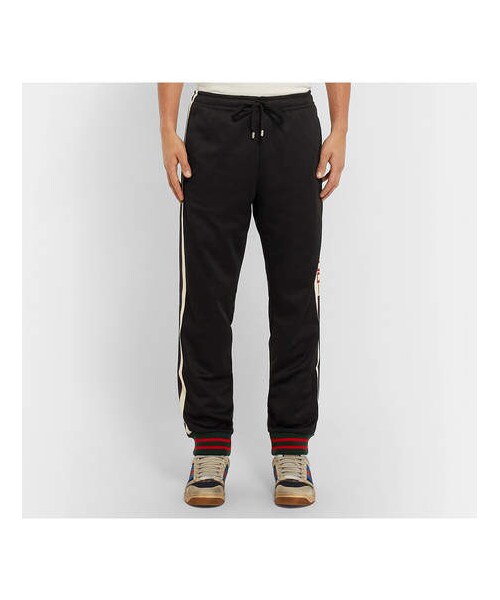 GUCCI（グッチ）の「Gucci Tapered Webbing-Trimmed Tech-Jersey Track Pants（その他パンツ・メンズ・Black・L/XL/M/XXL/S）」の4枚目の写真
