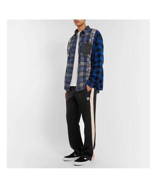 Needles（ニードルス）の「Needles Embroidered Striped Satin Sweatpants（その他パンツ・メンズ・Black・S）」の5枚目の写真